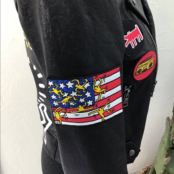 ALICE & OLIVIA x KEITH HARING CODY LEATHER JACKET SMALL RETAIL $1200 - Picture 6 of 12